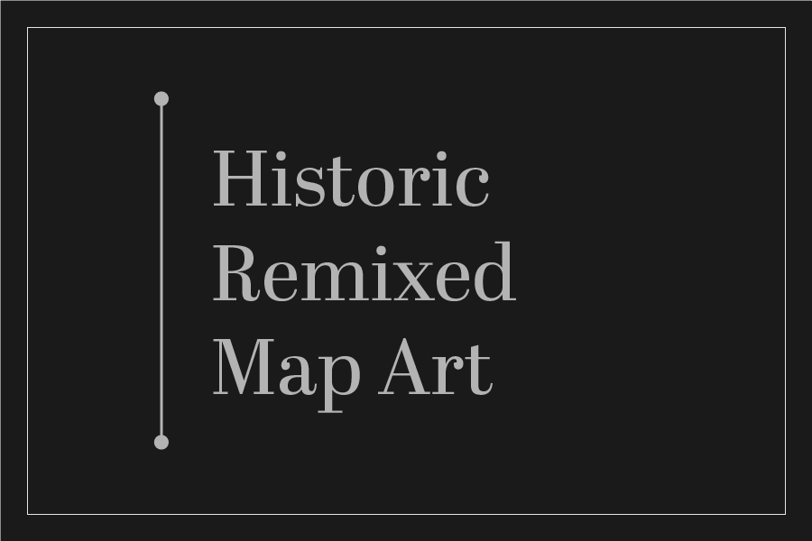 Historic Remixed Map Art Carta Marina and Copenhagen 1761